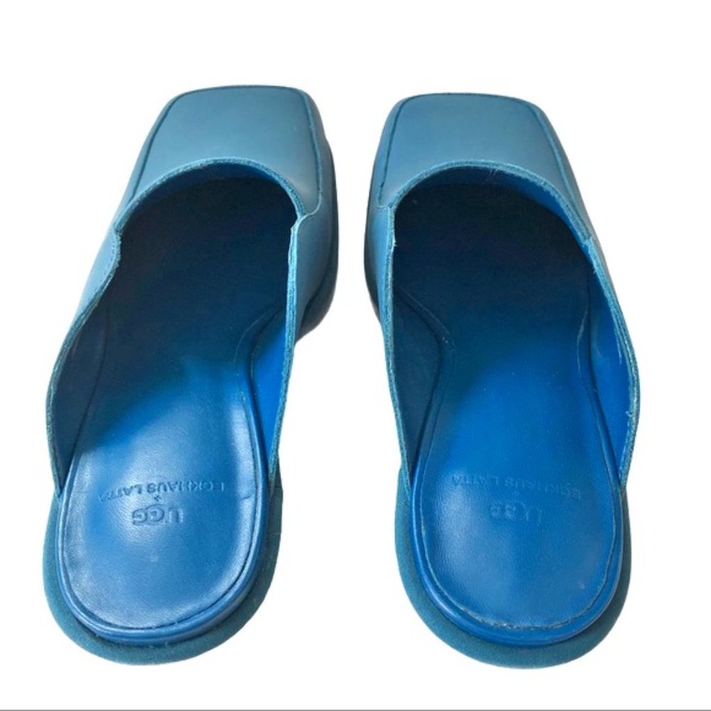 UGG + Eckhaus Latta Block Heel Cowboy Mule in Moroccan Blue 6 - Picture 10 of 16